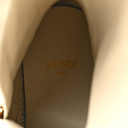 Fendi Vitello Abrasivato Fendigraphy 50mm Biker Boots 36 White 8 of 11