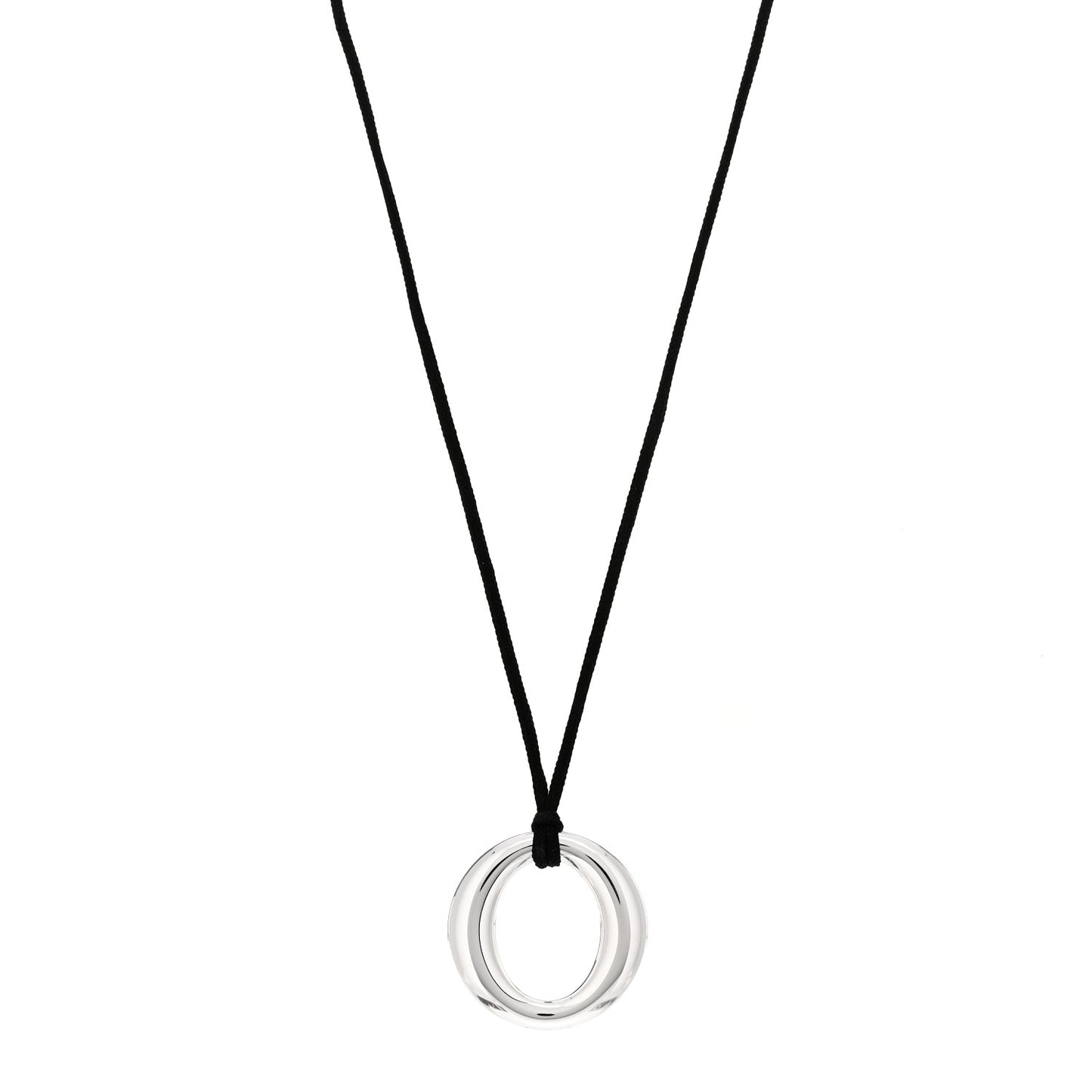 Sterling Silver Elsa Peretti Sevillana Circle Cord Necklace