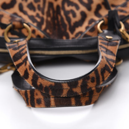 Saint Laurent Calf Hair Leopard Print Large Fauve Black 10 of 12