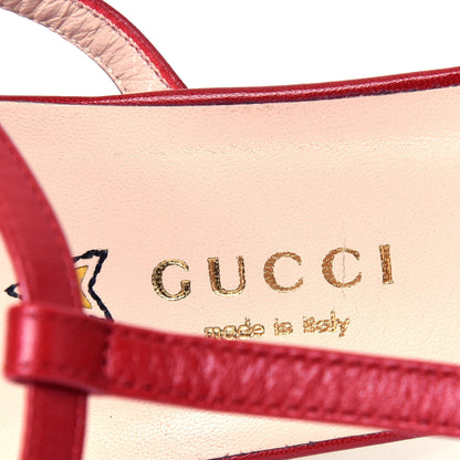 Gucci Malaga Kid T Strap Platform Pumps 40 Hibiscus Red 6 of 6