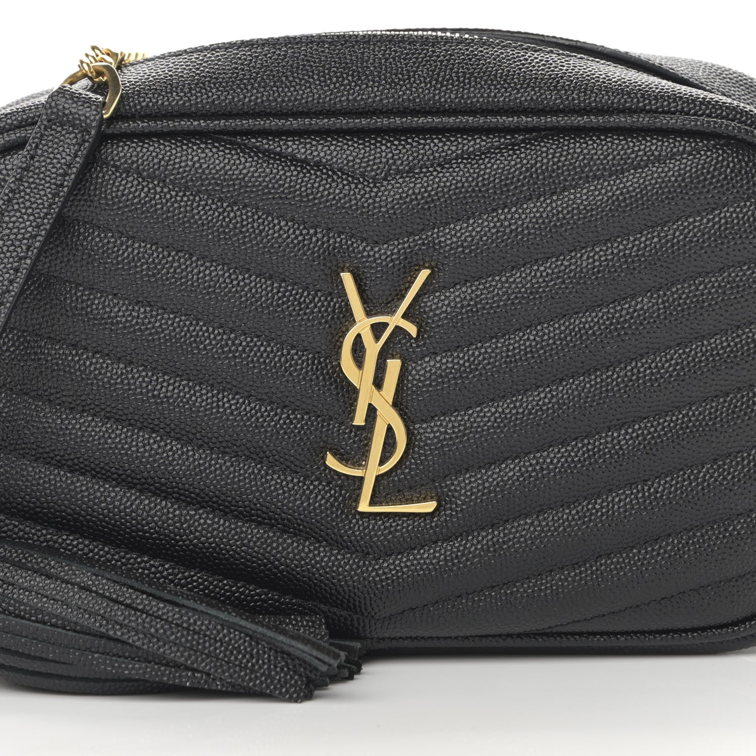 Saint Laurent Grain De Poudre Matelasse Monogram Mini Lou Camera Bag Black 7 of 12