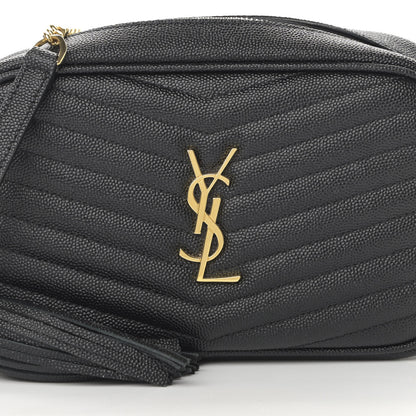 Saint Laurent Grain De Poudre Matelasse Monogram Mini Lou Camera Bag Black 7 of 12