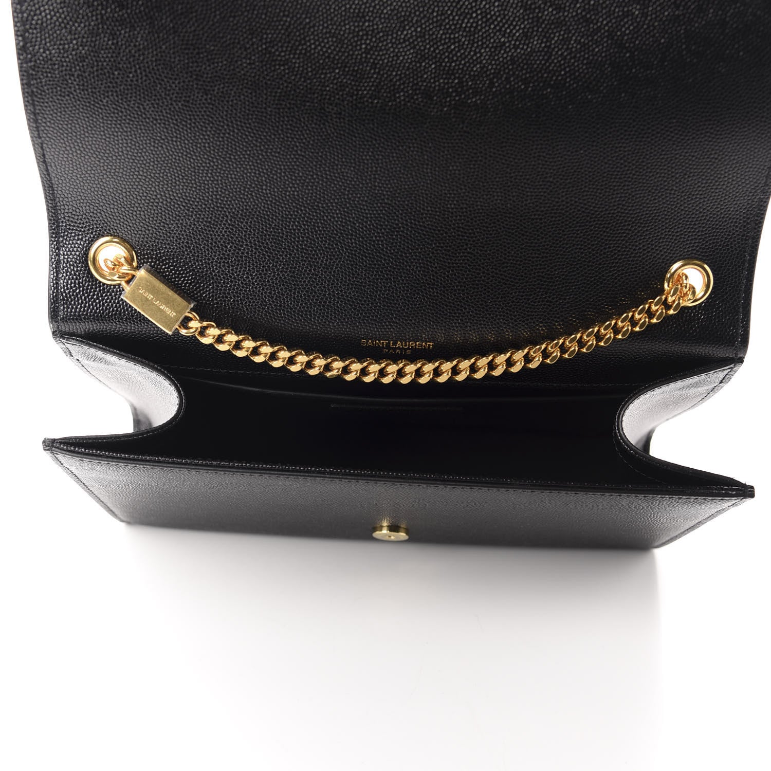 Saint Laurent Grain De Poudre Medium Classic Monogram Kate Satchel Black 5 of 11