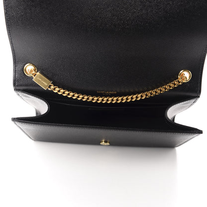 Saint Laurent Grain De Poudre Medium Classic Monogram Kate Satchel Black 5 of 11