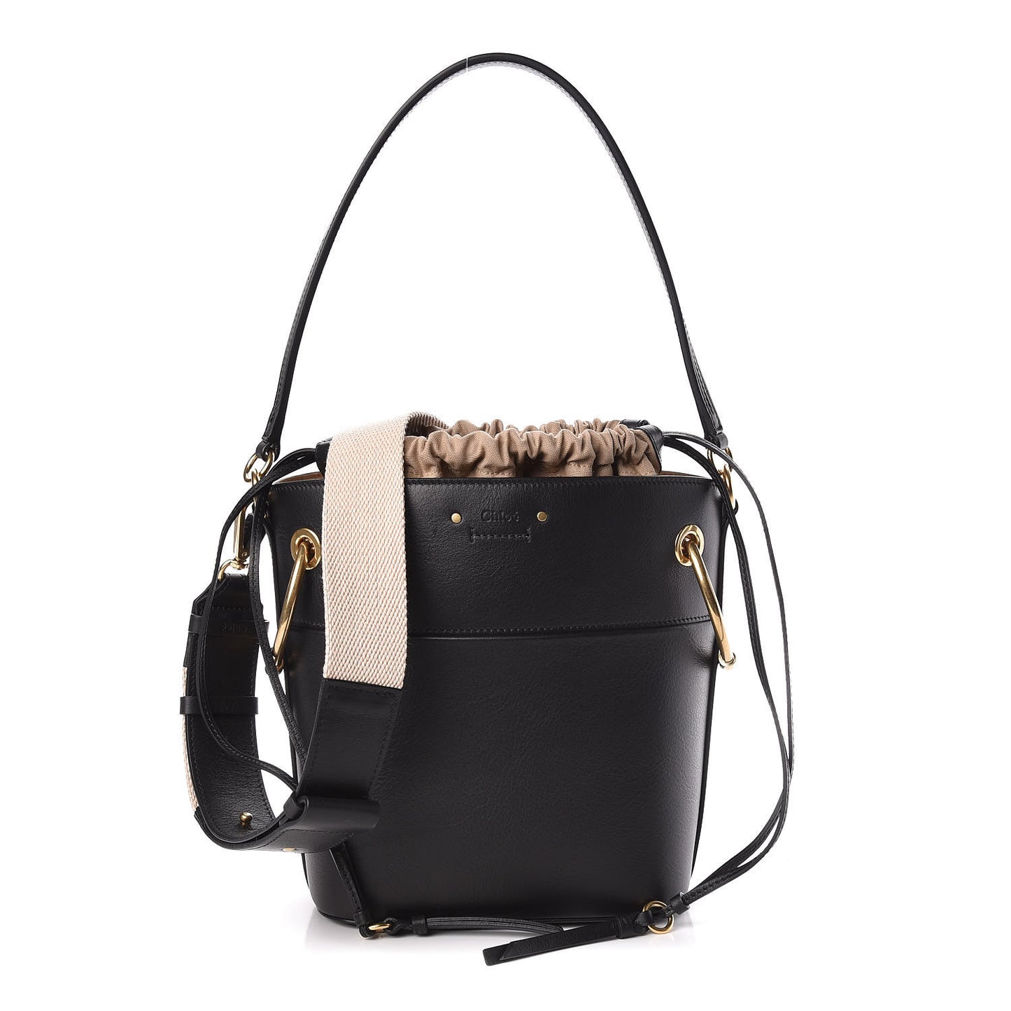 Smooth Calfskin Small Roy Bucket Bag Black