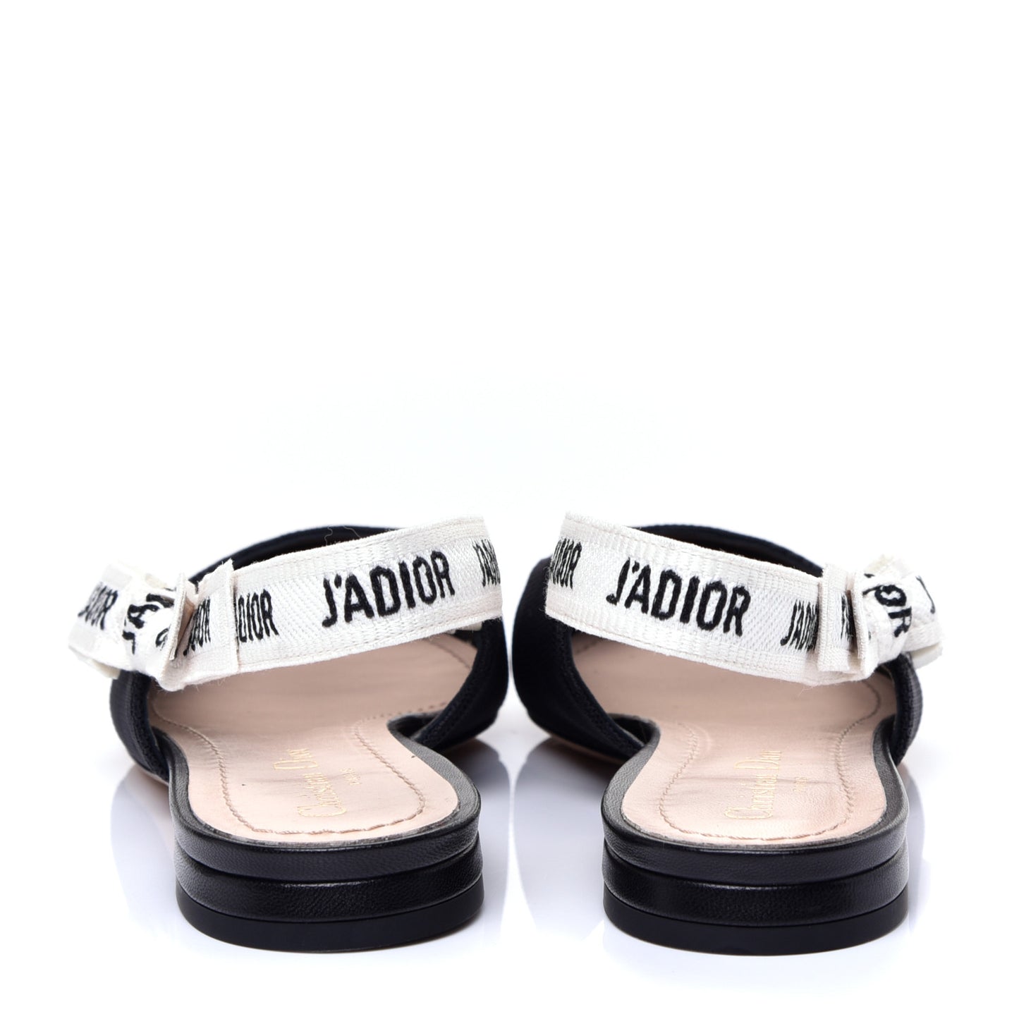 Technical Canvas Ribbon J'Adior Slingback Ballet Flats 38 Black