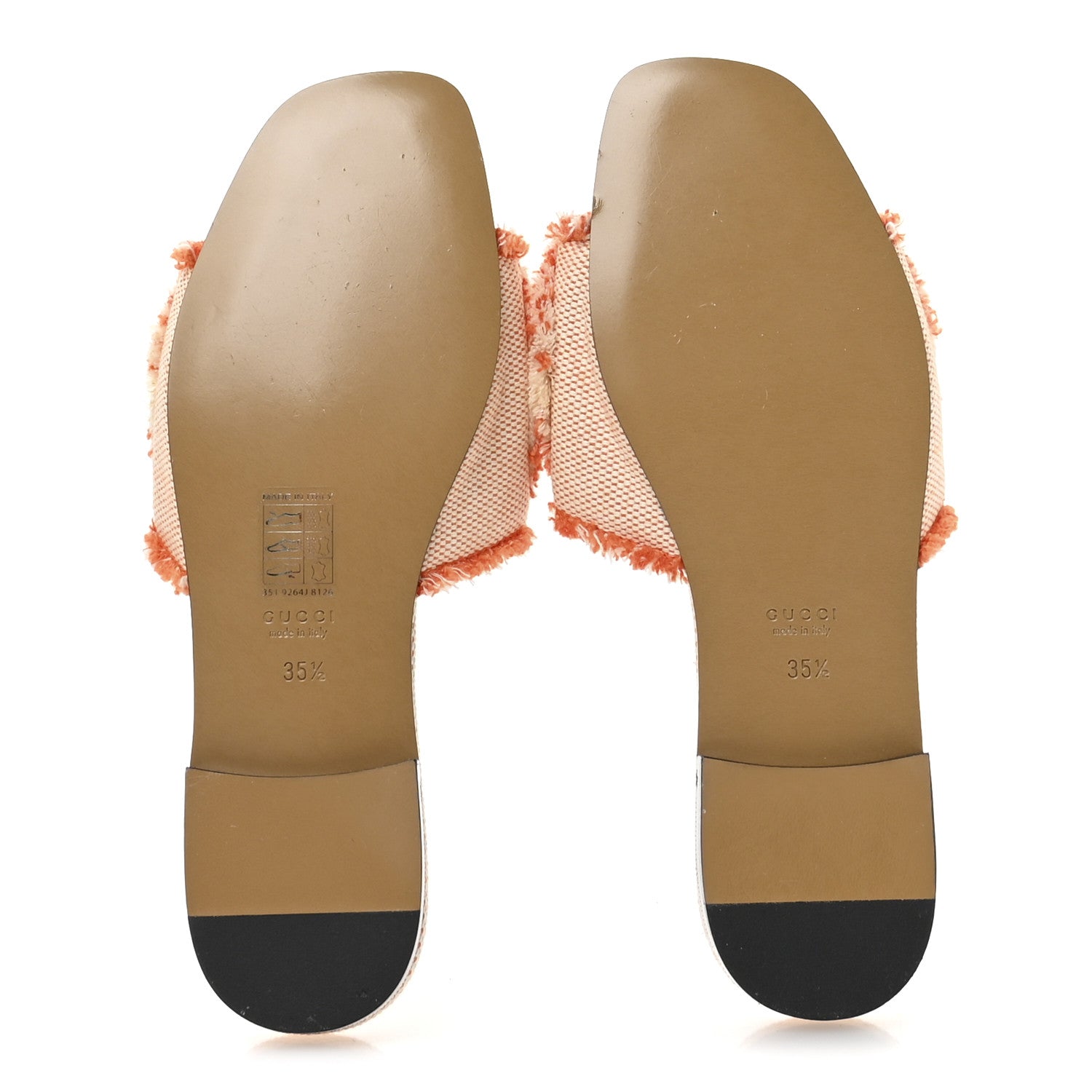 Gucci Canvas Interlocking G Bicolor Mountain Slide Sandals 35.5 Orange Natural 6 of 7