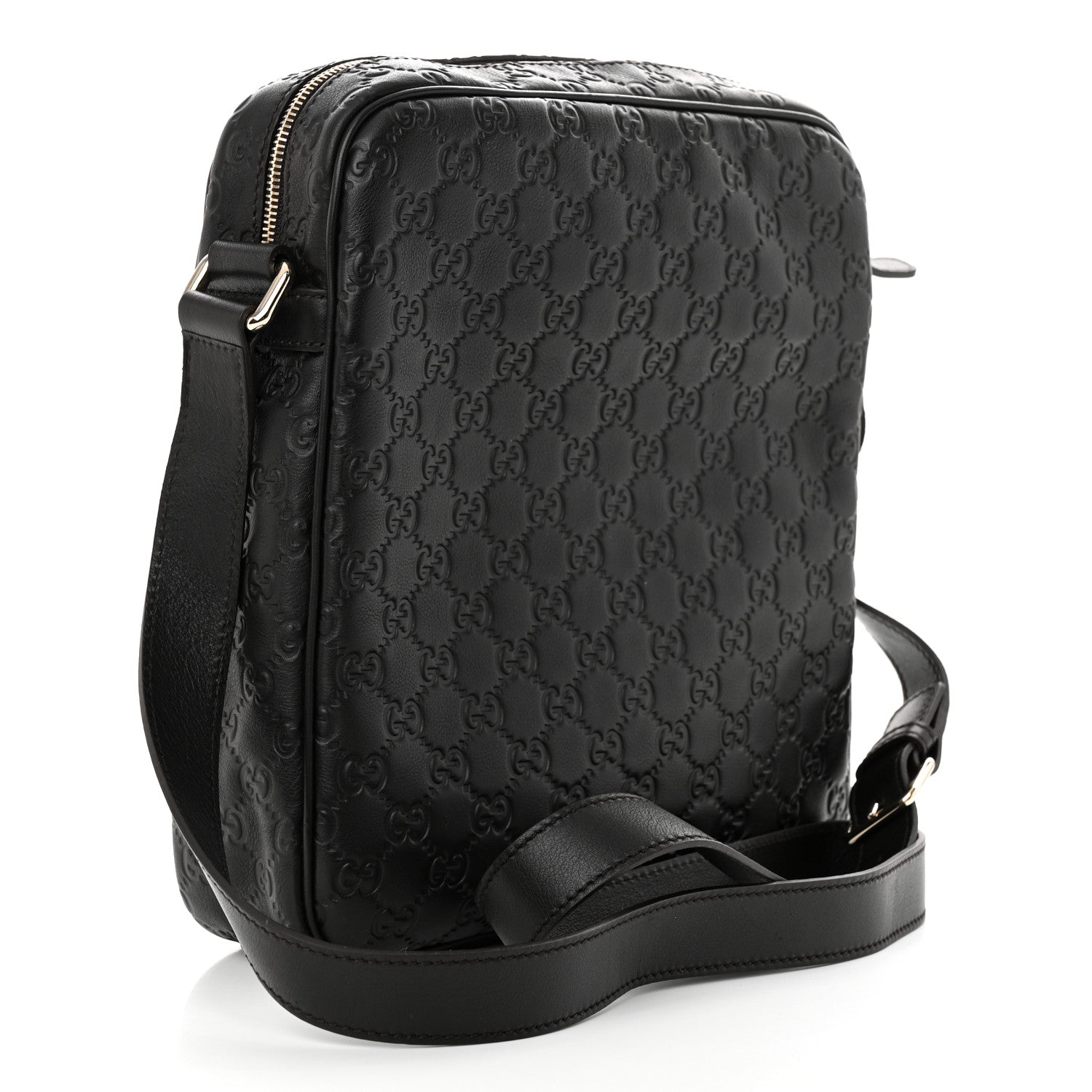 Gucci Guccissima Flat Messenger Bag Dark Brown 3 of 11