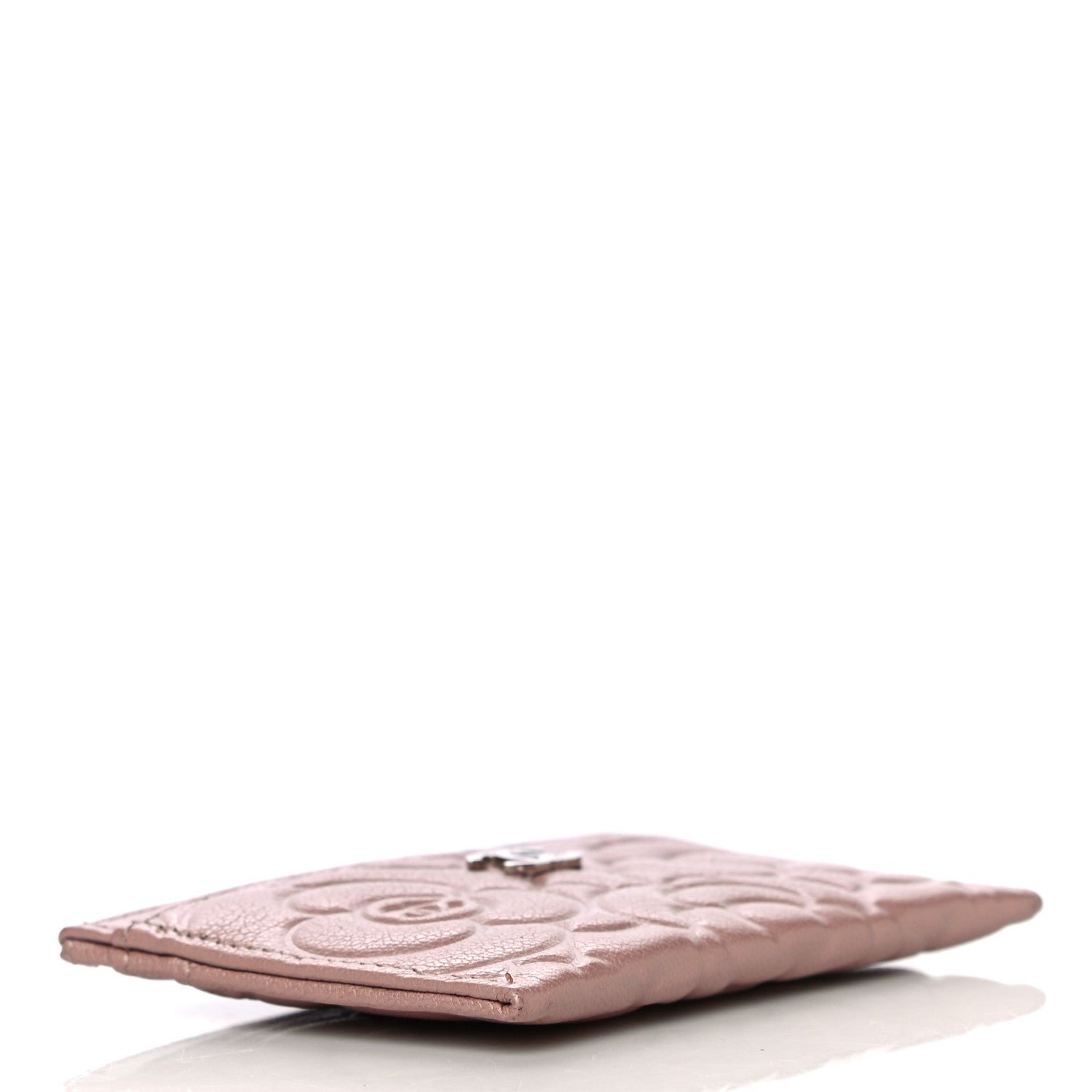 Chanel Goatskin Camellia Embossed Card Holder Light Pink 4 of 15