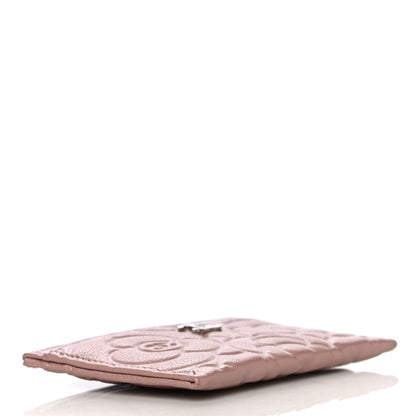 Chanel Goatskin Camellia Embossed Card Holder Light Pink 4 of 15