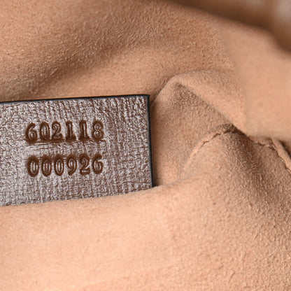 Gucci Monogram Textured Calfskin Horsebit 1955 Drawstring Bucket Bag Beige Brown Sugar 7 of 10
