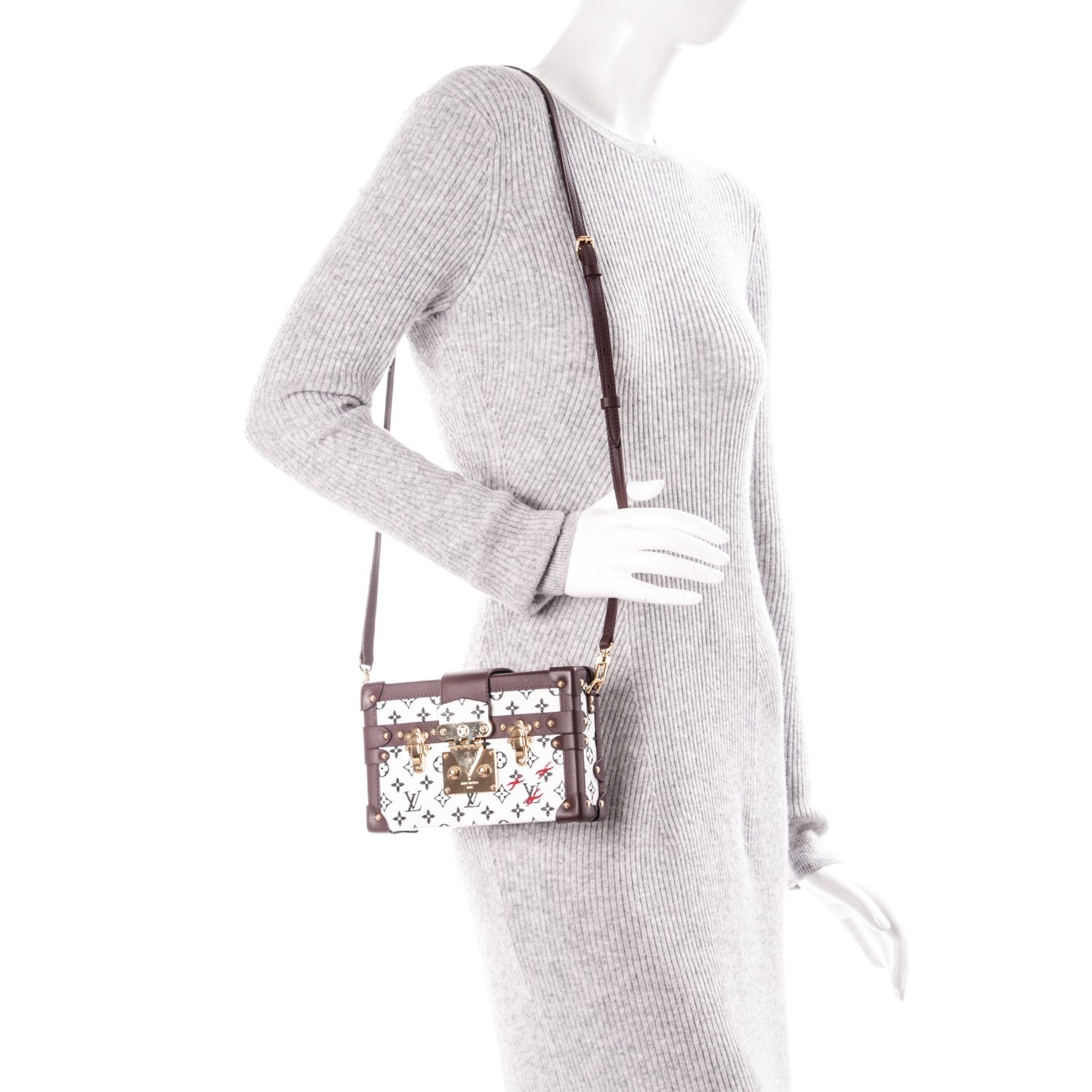 Louis Vuitton Monogram Petite Malle Black White 2 of 6