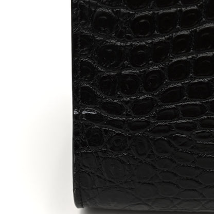 Saint Laurent Calfskin Crocodile Embossed Small Sac de Jour Black 13 of 15
