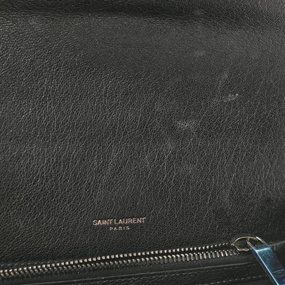 Saint Laurent Sheepskin Matelasse Chevron Monogram Medium College Bag Black 10 of 10