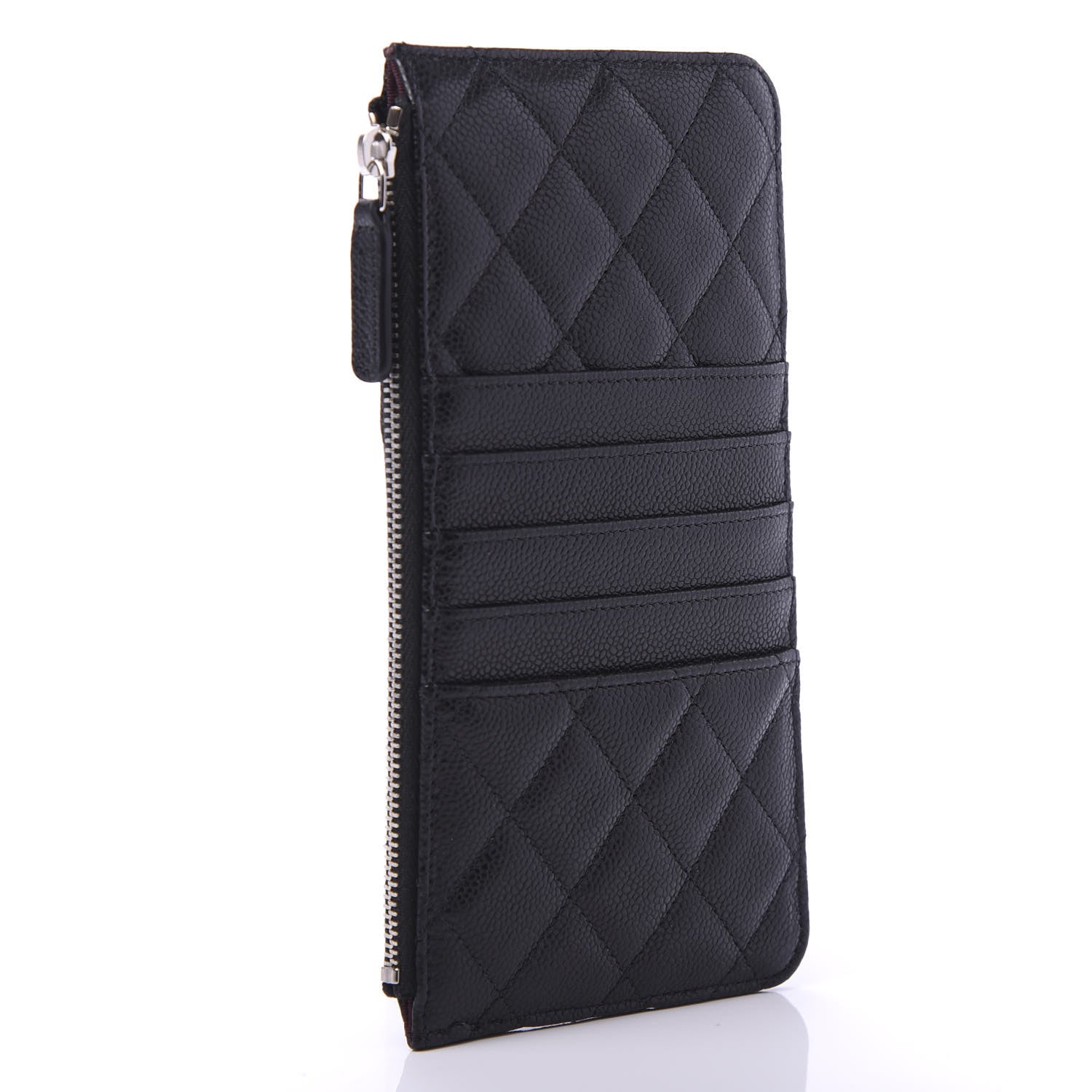 Chanel Caviar Quilted Classic Flat Wallet Pouch Black 3 of 9