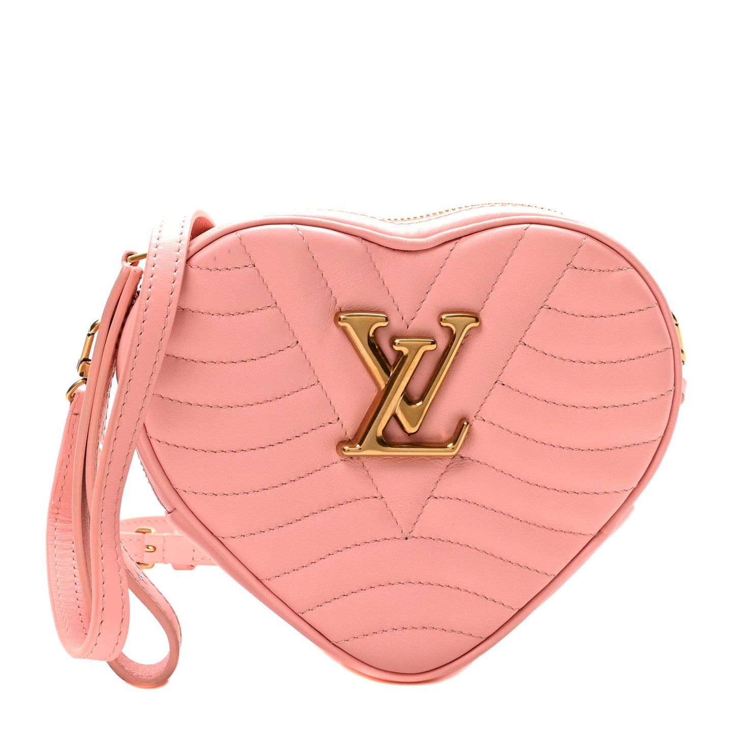 Calfskin New Wave Heart Bag Rose Pomettes