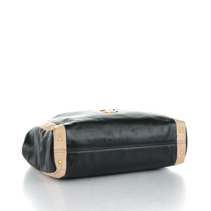 Chanel Lambskin Small Olsen Shoulder Bag Black Beige 4 of 7