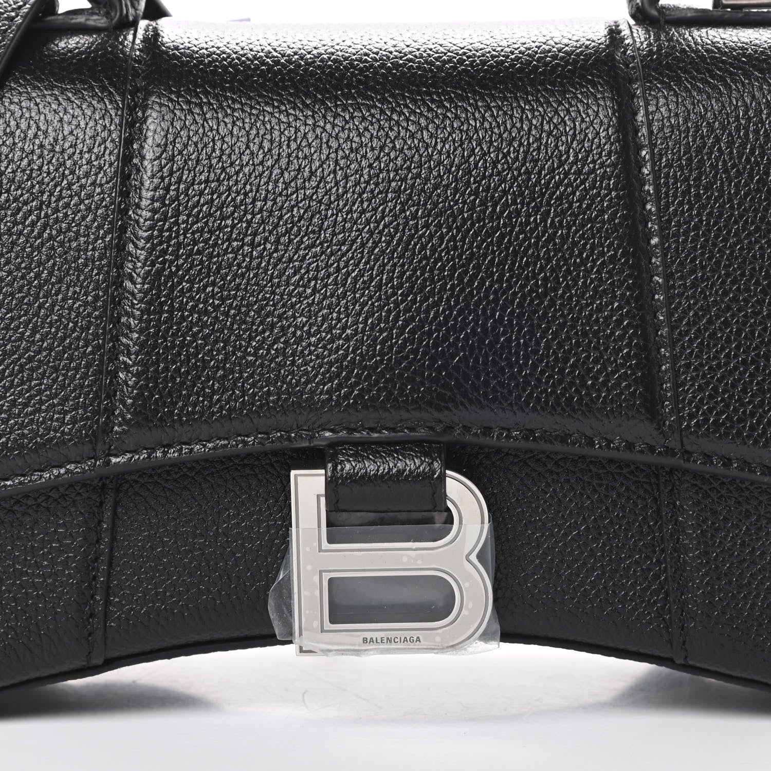 Balenciaga Grained Calfskin Hourglass Top Handle Bag XS Black 9 of 12
