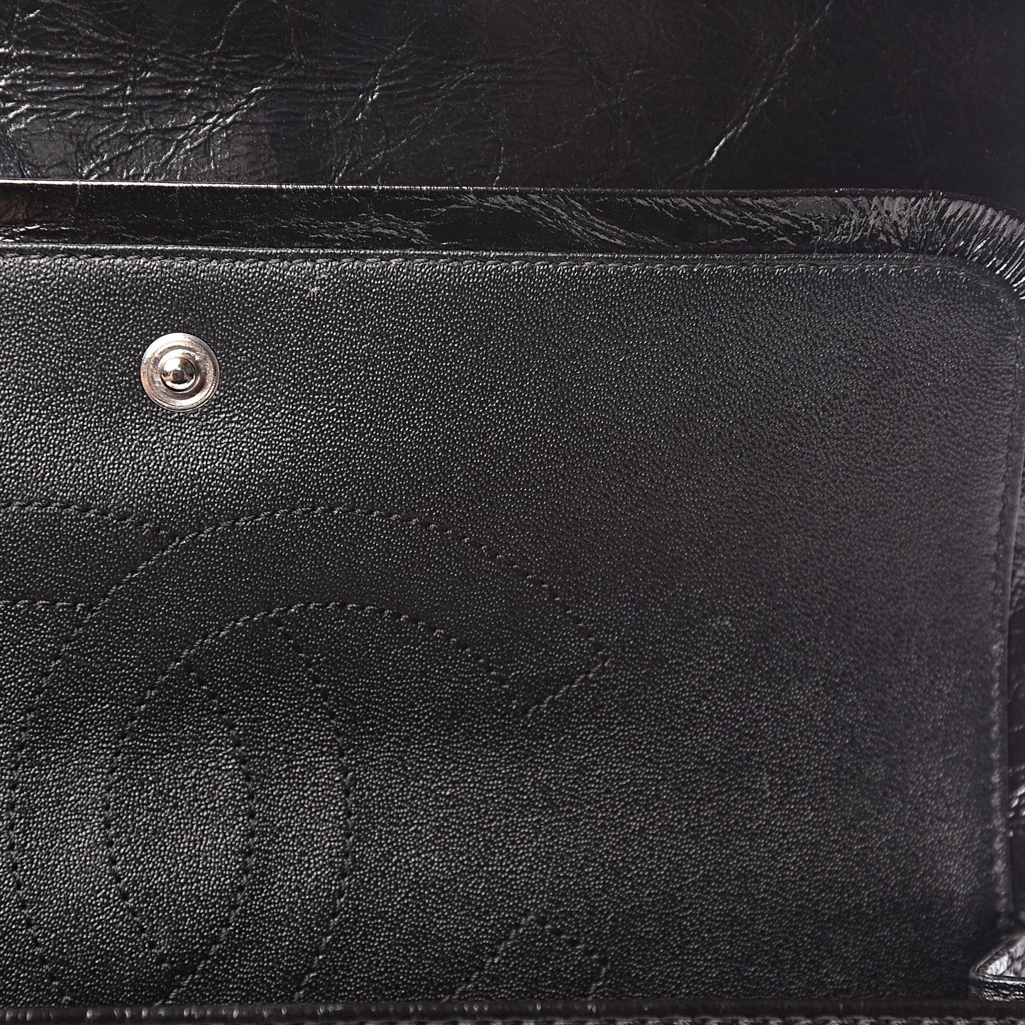 Glazed Aged Calfskin Quilted 2.55 Reissue 225 Flap So Black
