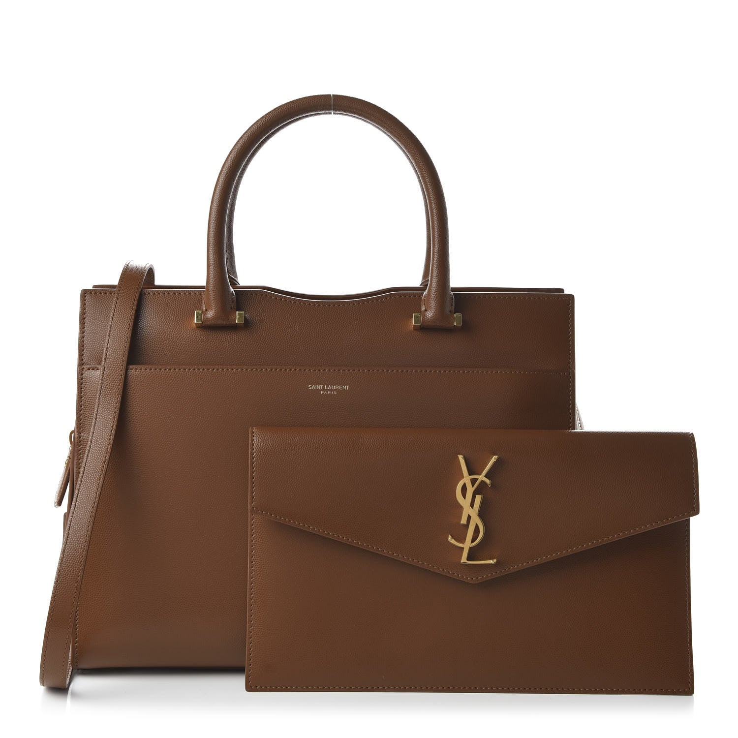 Saint Laurent Grain De Poudre Medium Uptown Tote Brick 20 of 20