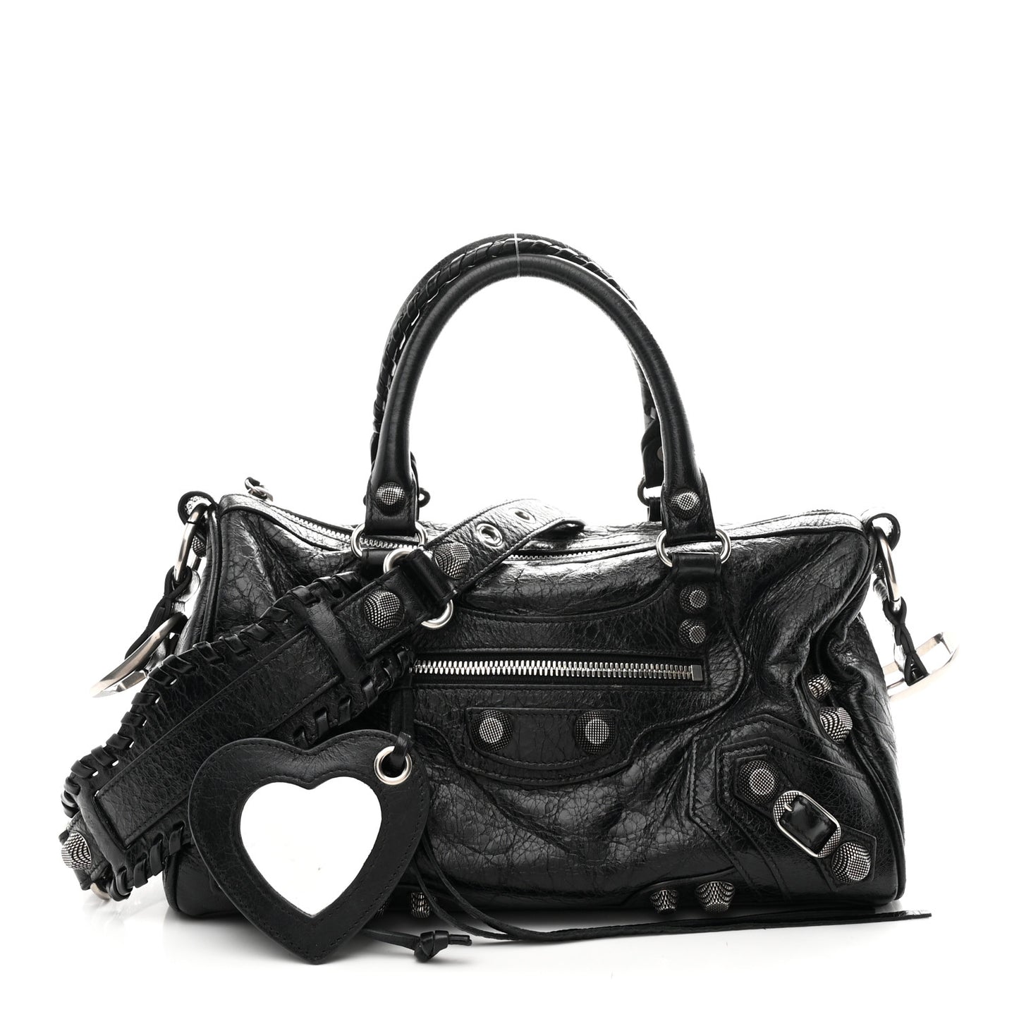 Agneau Arena Medium Le Cagole Duffle Crossbody Bag Black
