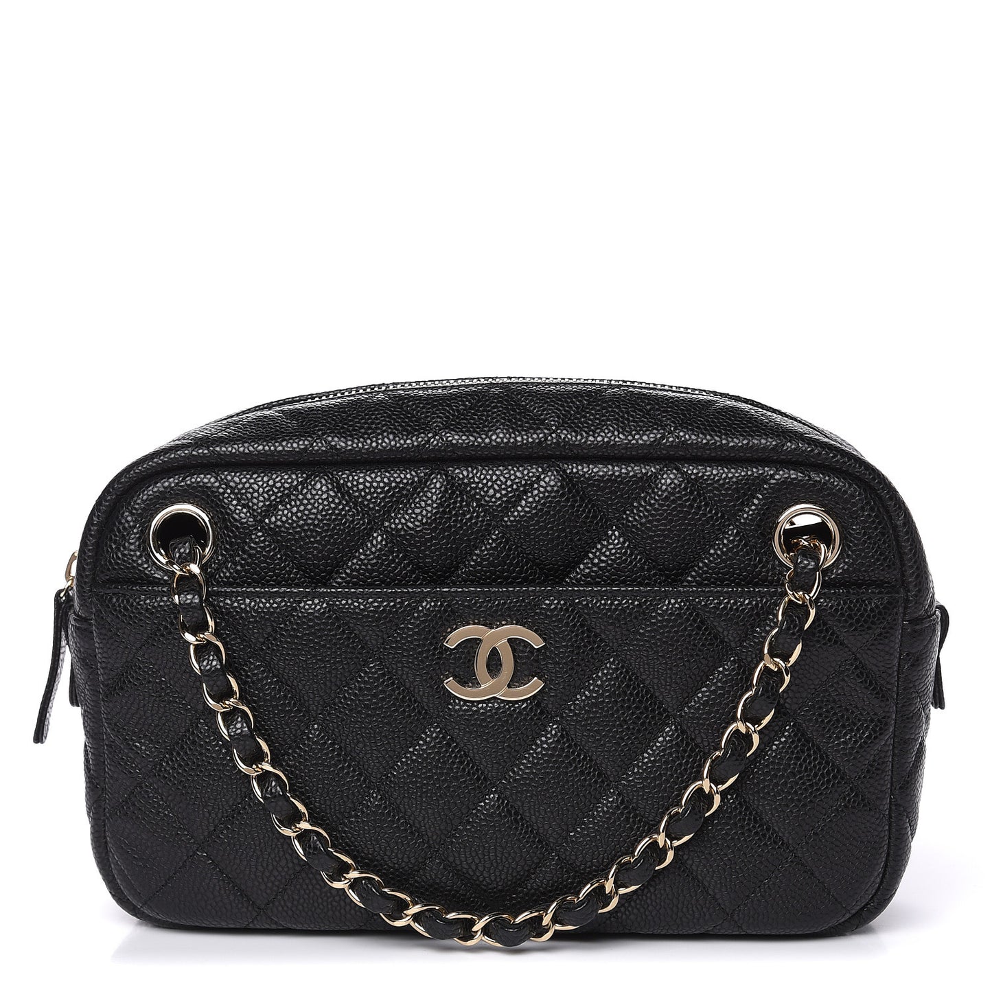 Caviar Quilted Camera Case Black