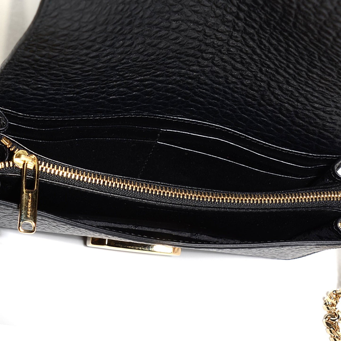 Pebbled Leather Madison Clutch Black