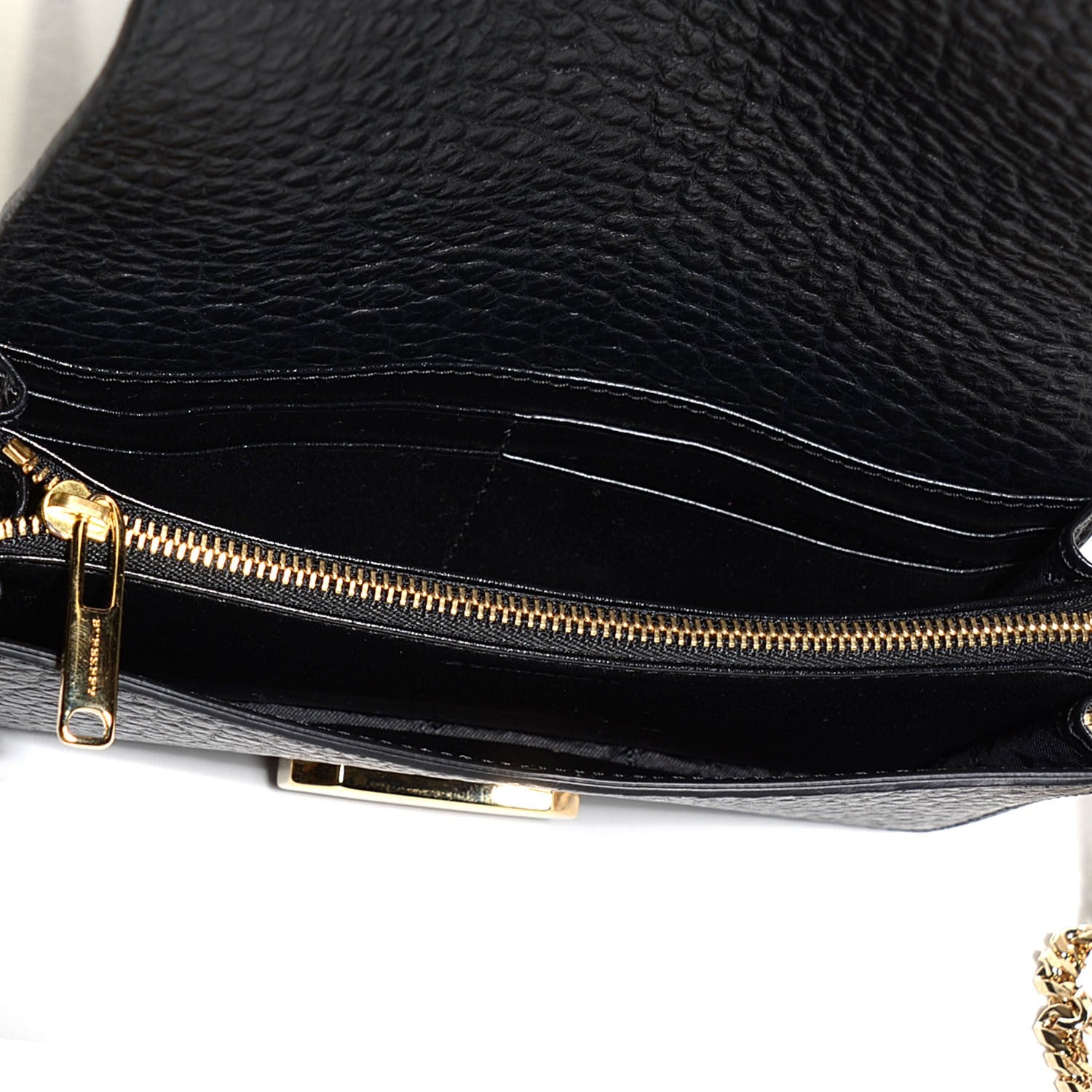Burberry Pebbled Leather Madison Clutch Black 5 of 8