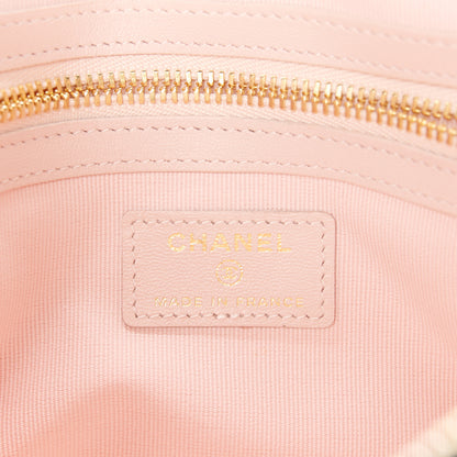 Chanel Lambskin Quilted Coco Mark Clutch Black Light Pink 10 of 13