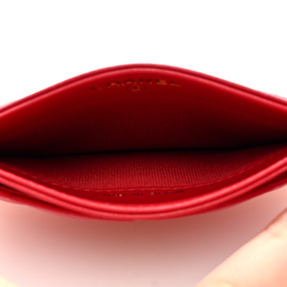 Chanel Lambskin Plexiglass Quilted Coco Love Card Holder Red 5 of 8