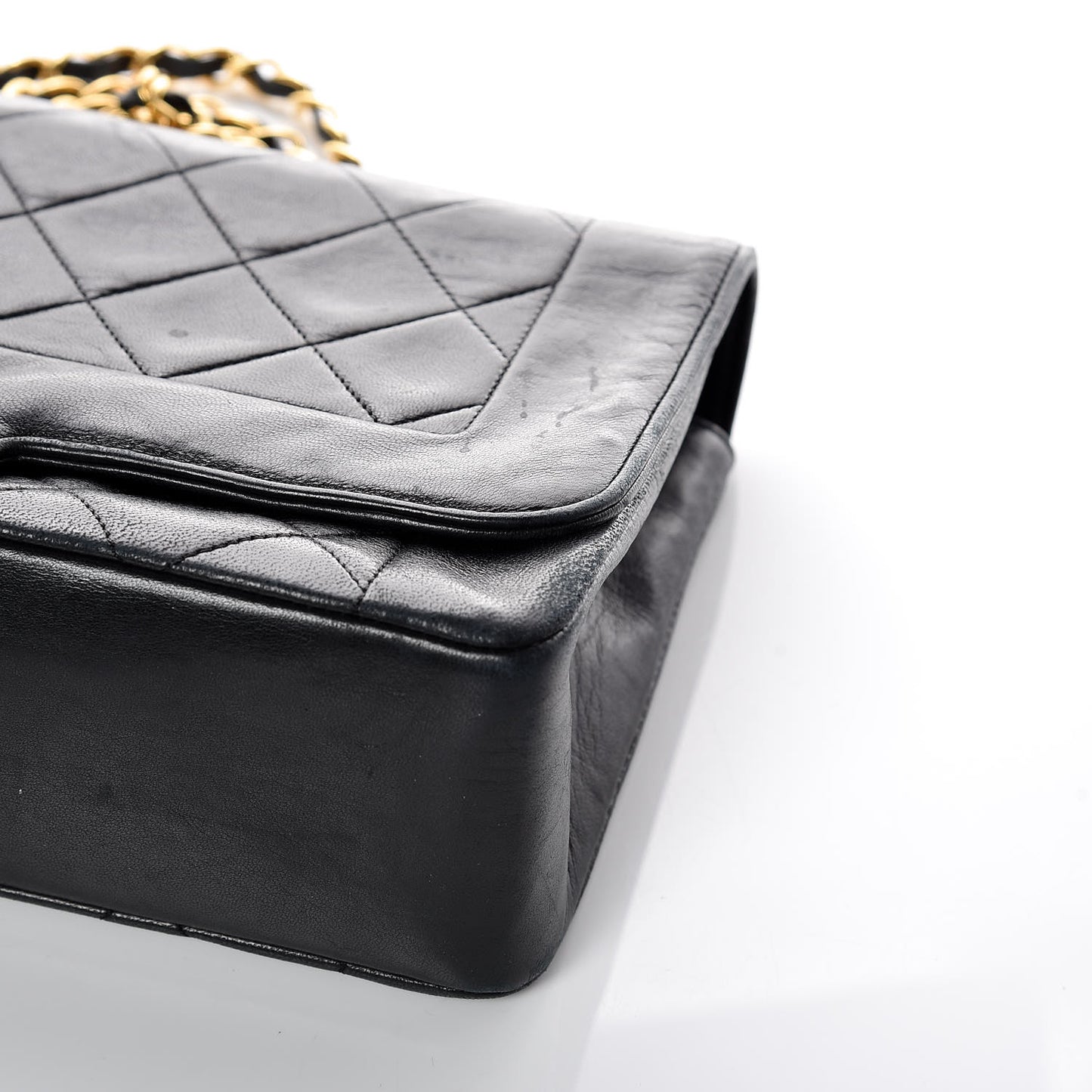Lambskin Quilted Medium Single Flap Black