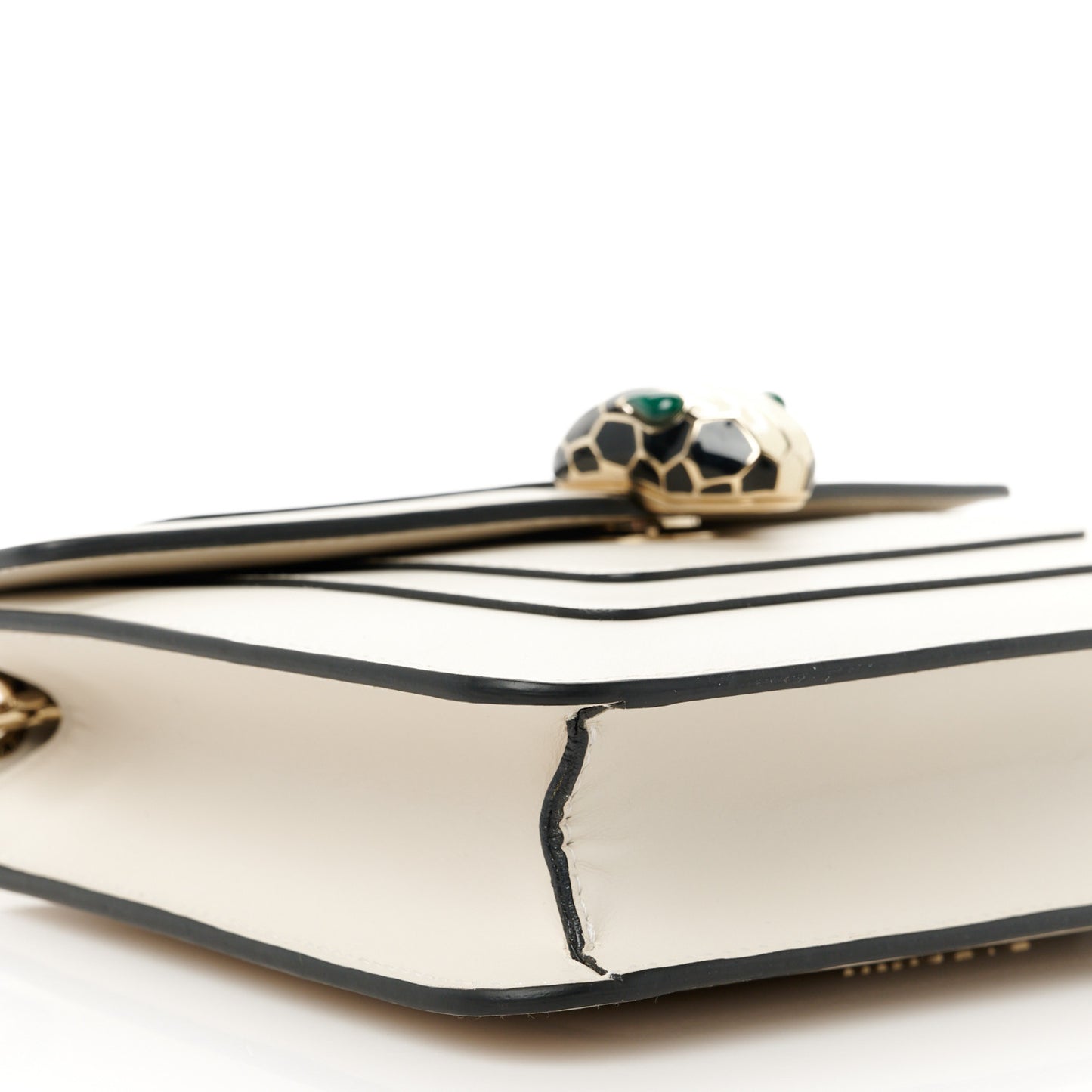 Calfskin Small Serpenti Forever Snake Strap Crossbody Bag White Agate