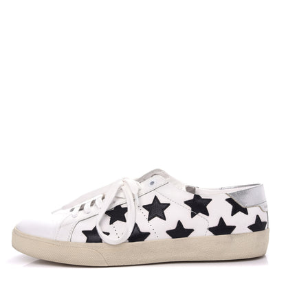 Saint Laurent Calfskin Star Court Sneakers 40 White Black 1 of 10