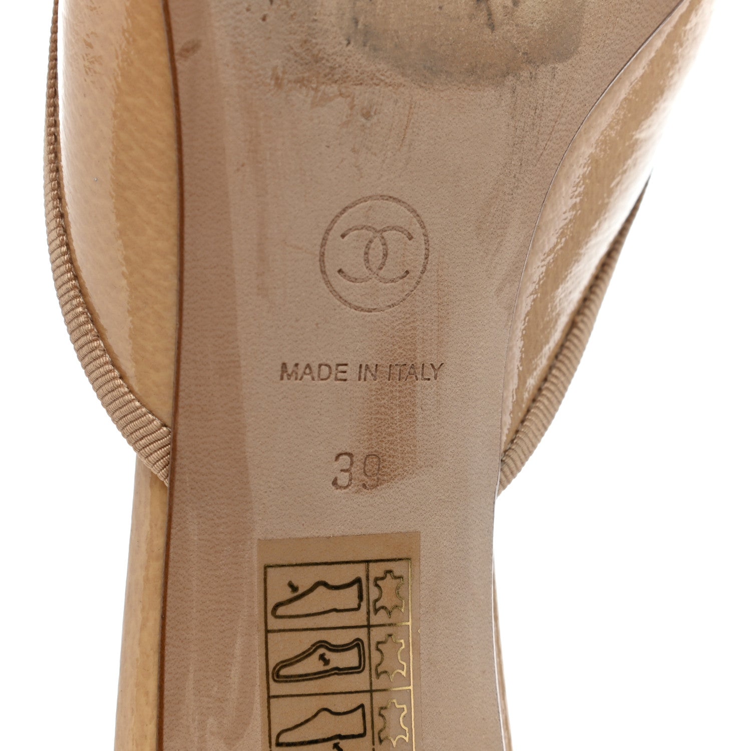 Chanel Patent Calfskin Cap Toe CC Mules 39 Beige Black 6 of 7