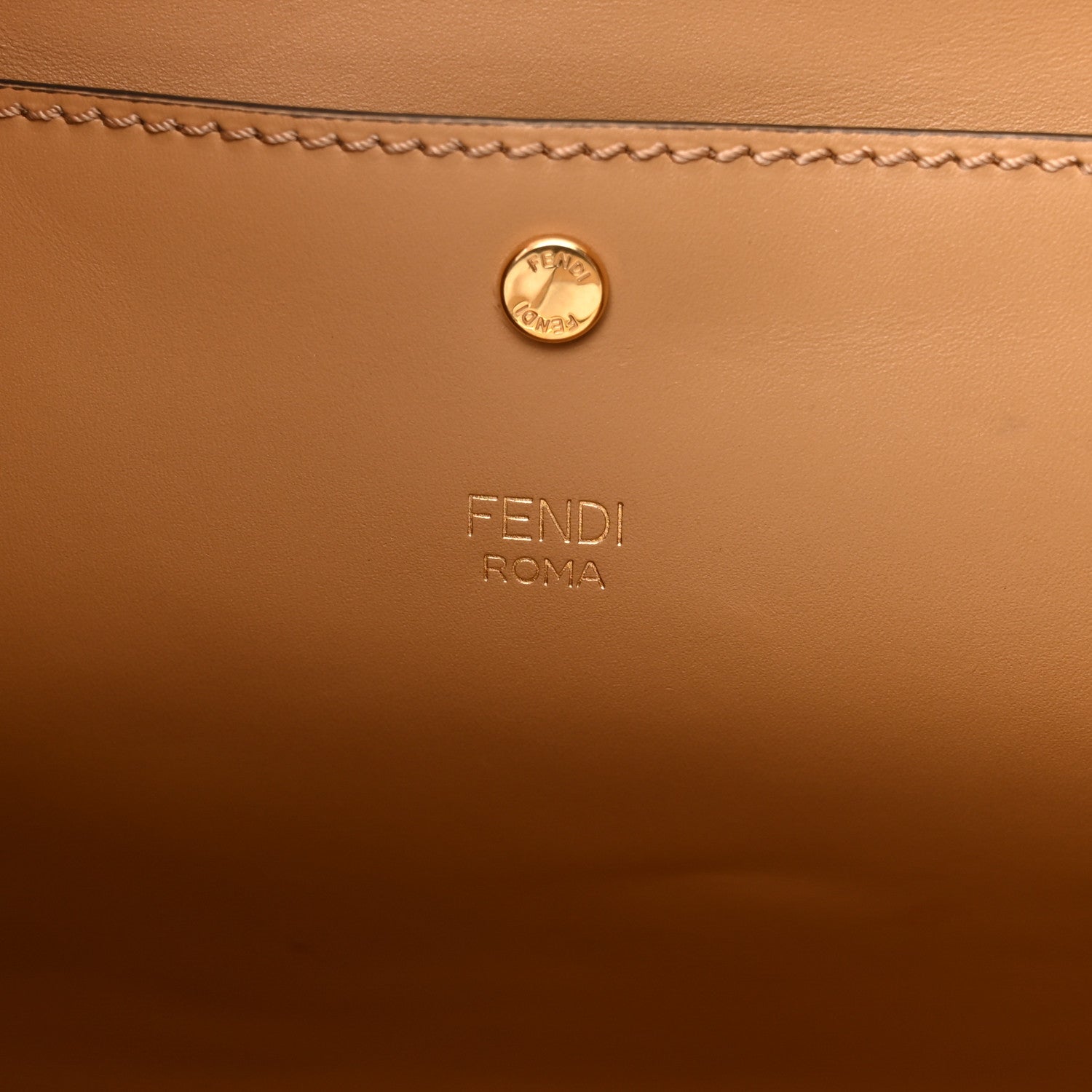 Fendi Vitello King Medium Fendi Way Tote Miele Scuro 6 of 13