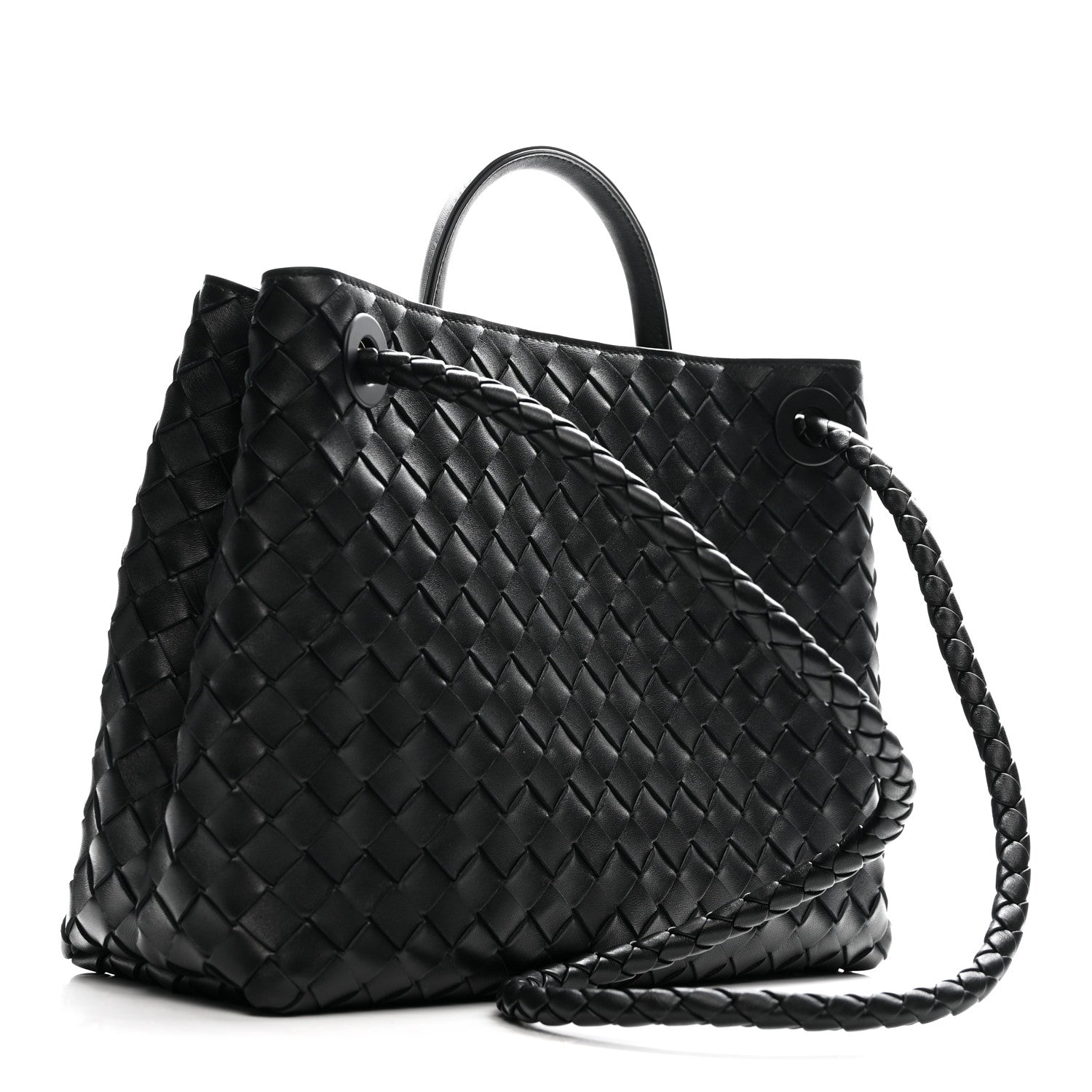 Bottega Veneta Nappa Intrecciato Medium Andiamo Shoulder Bag Black 2 of 8