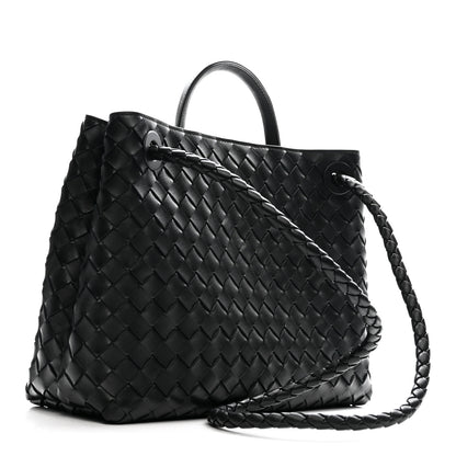 Bottega Veneta Nappa Intrecciato Medium Andiamo Shoulder Bag Black 2 of 8
