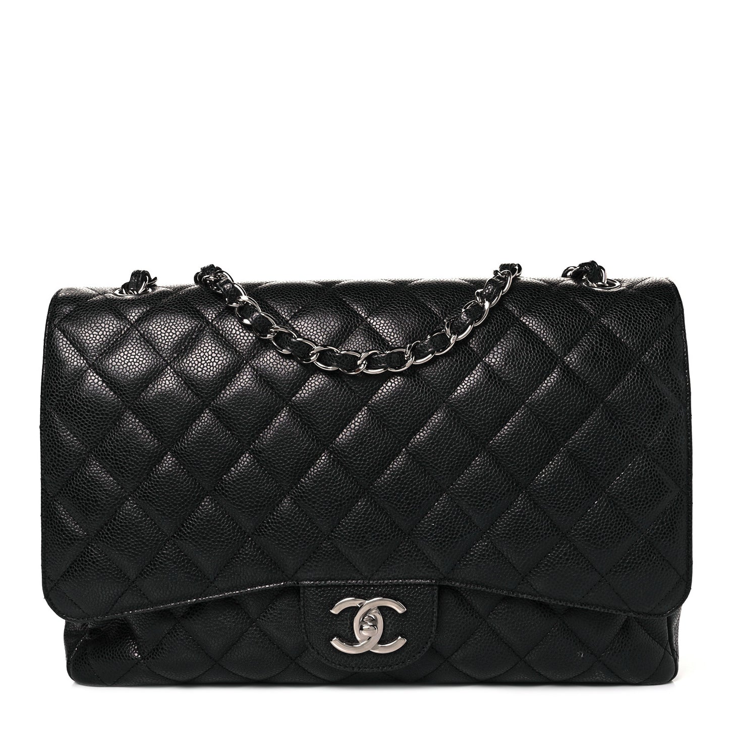 Caviar Quilted Maxi Double Flap Black