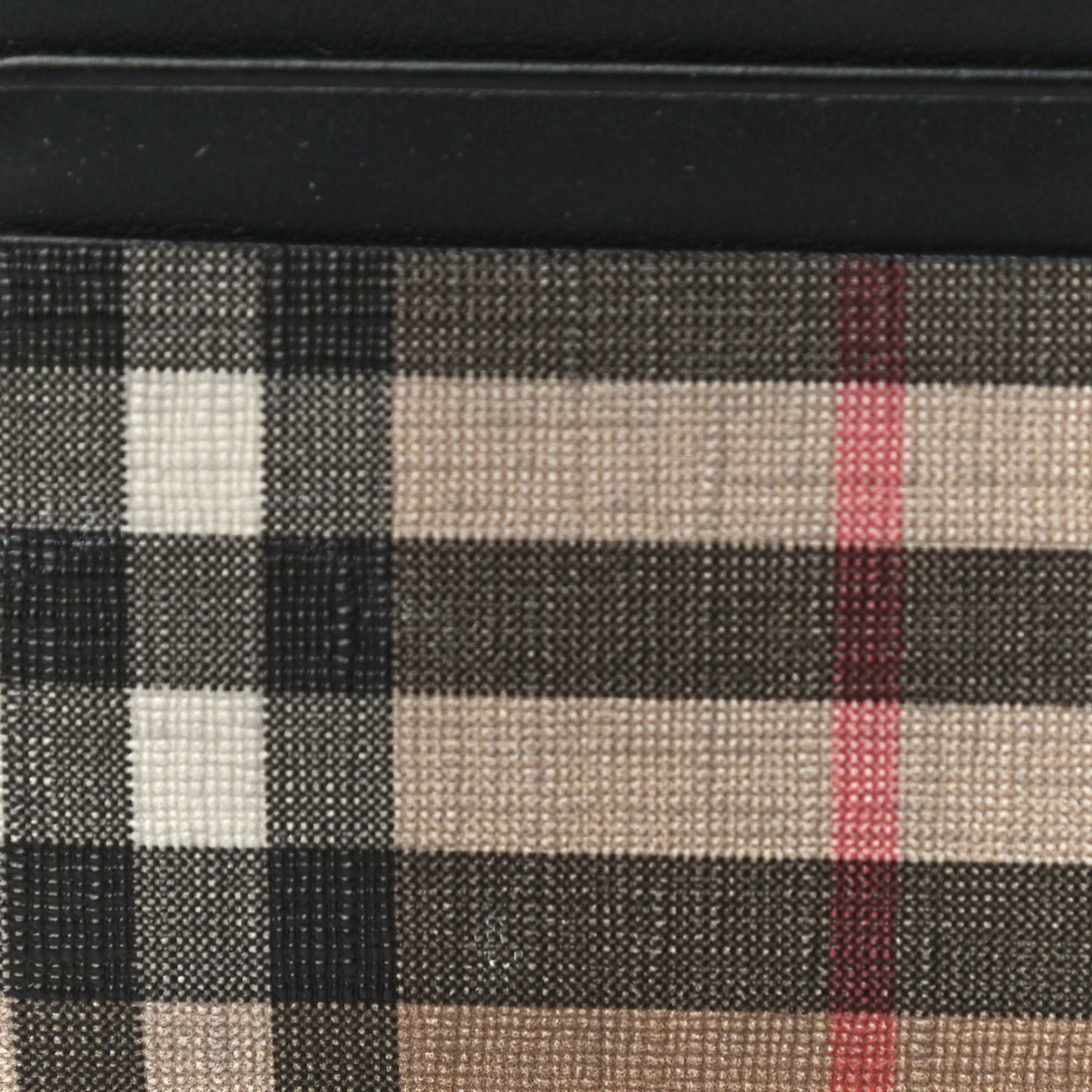 House Check Money Clip Card Case Black