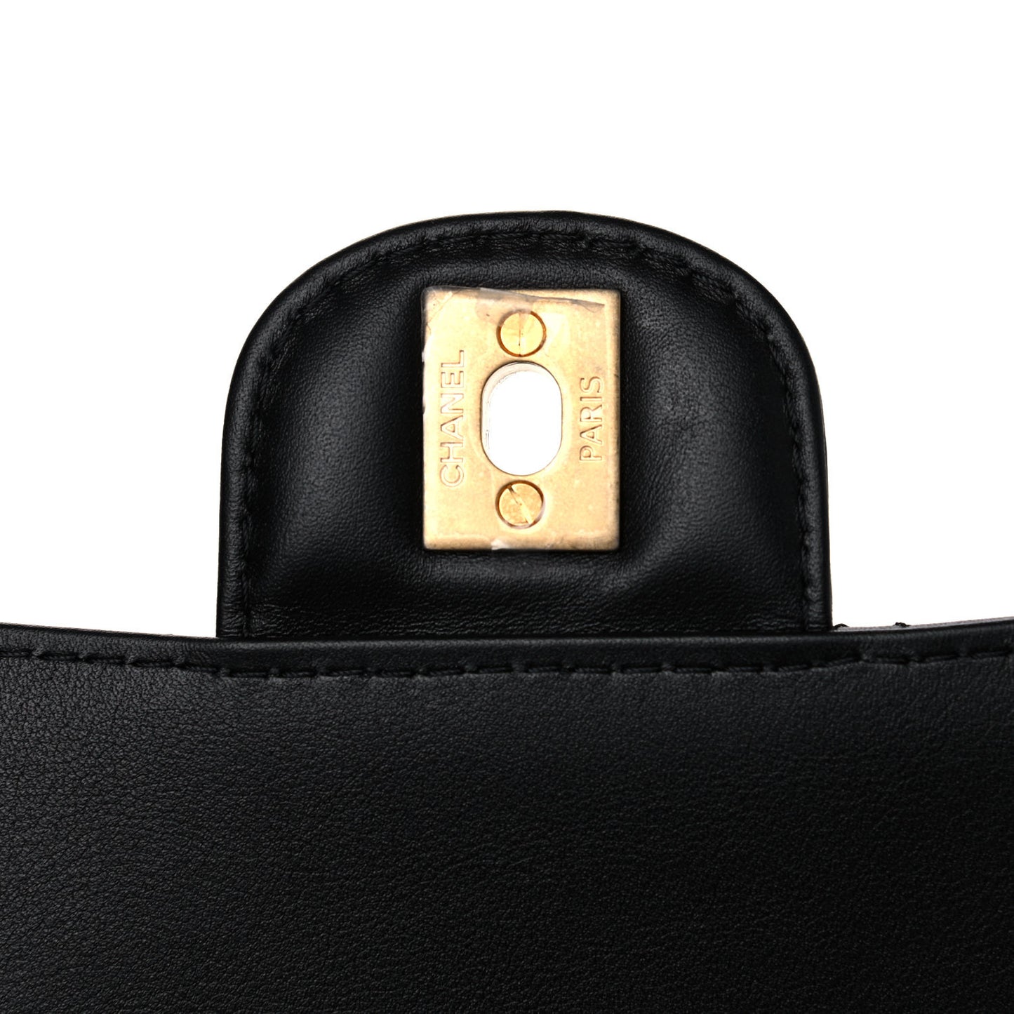 Calfskin Quilted Strap Into Flap Bag Black Brown