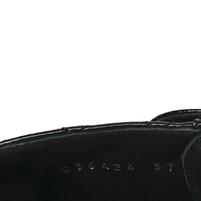 Chanel Shiny Goatskin Calfskin Quilted Lace Up Combat Boots 37 Black 8 of 8