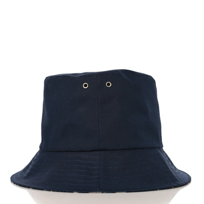Christian Dior Polyester Cotton Oblique Teddy-D Brim Bucket Hat 58 Navy 10 of 12