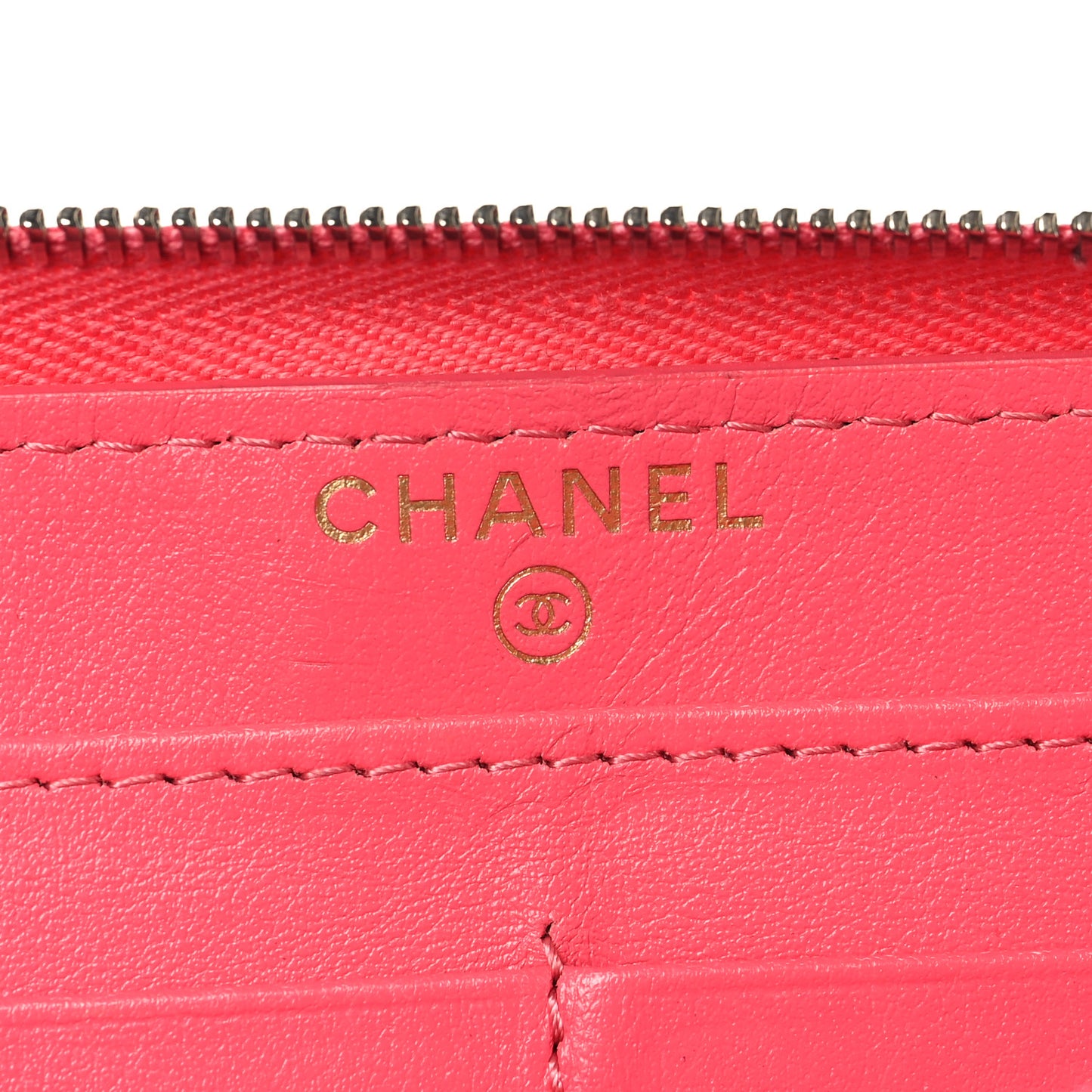 Caviar Quilted Large Gusset Zip Around Wallet Rose