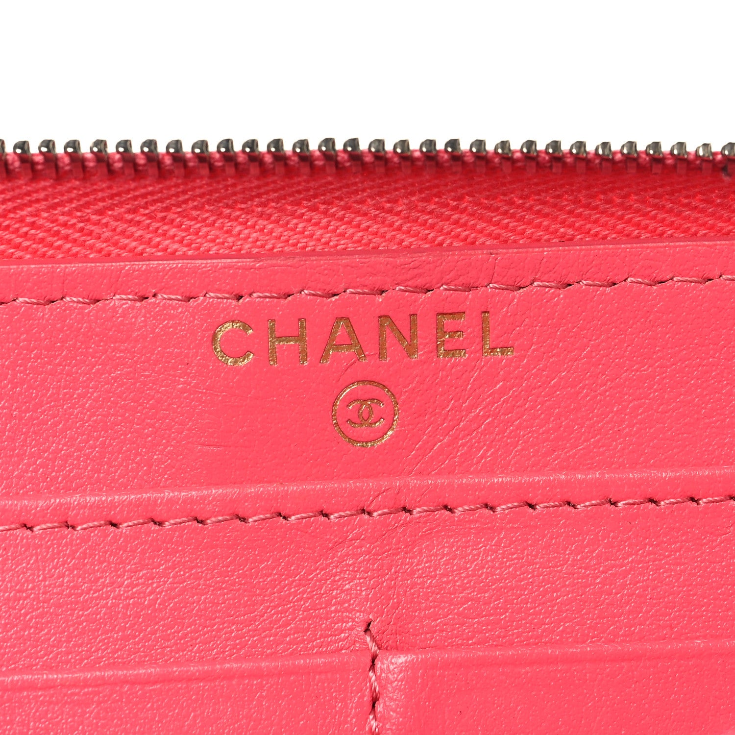 Chanel Caviar Quilted Large Gusset Zip Around Wallet Rose 6 of 9
