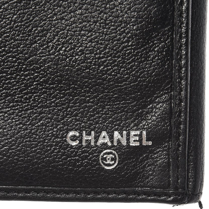 Chanel Goatskin Camellia Embossed Flap Wallet Black 6 of 11
