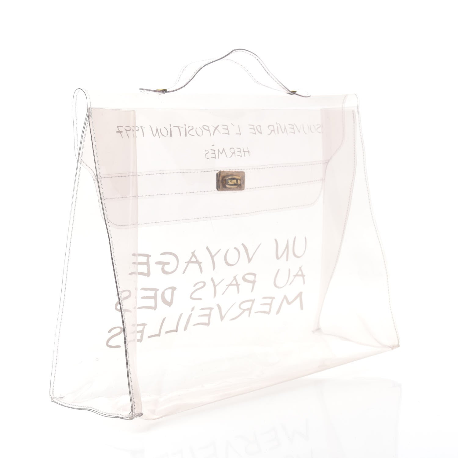 Hermes Vinyl Souvenir De L'Exposition Kelly Transparent 3 of 10