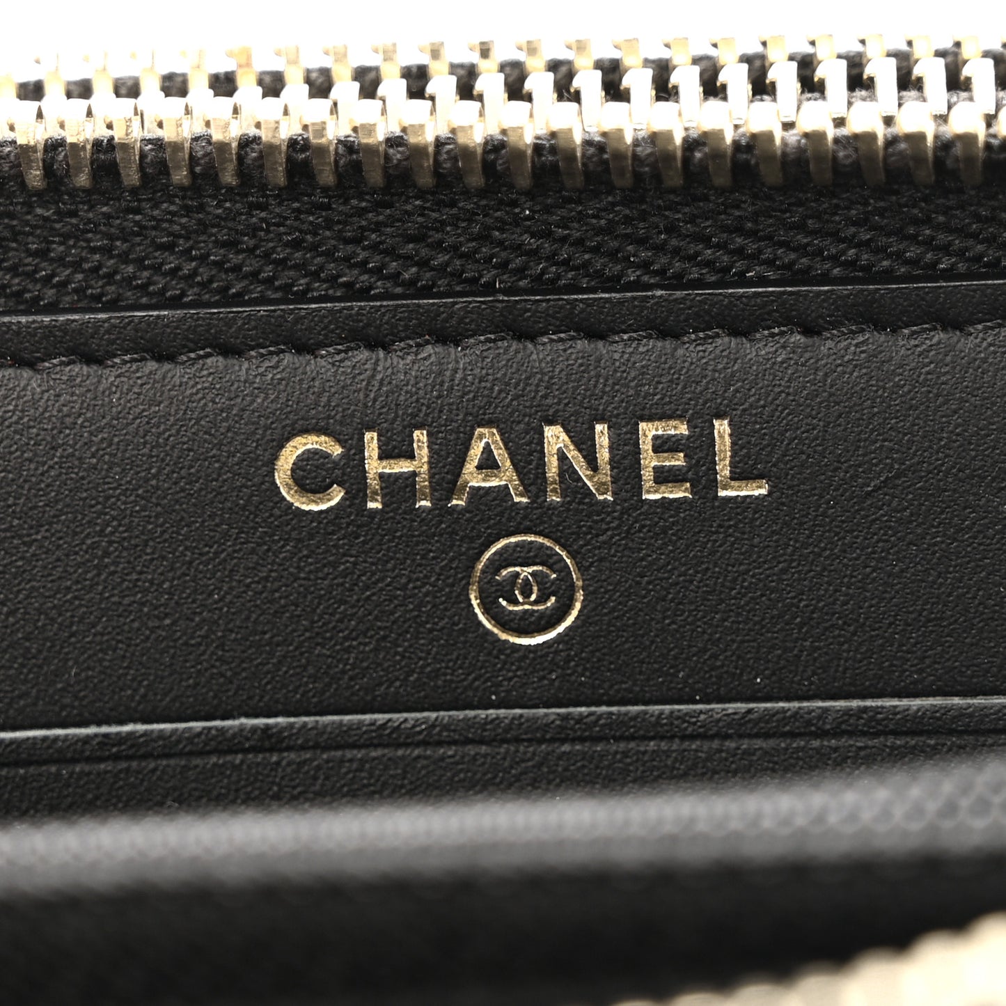 Caviar Quilted Large Gusset Double Zip Around Wallet Black