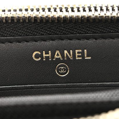 Chanel Caviar Quilted Large Gusset Double Zip Around Wallet Black 9 of 13