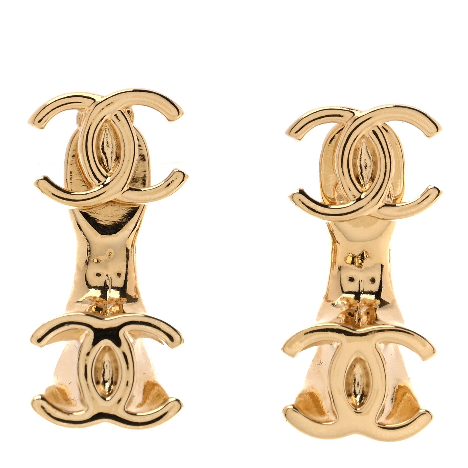 Chanel CC Turnlock Drop Earrings Gold 1 of 5