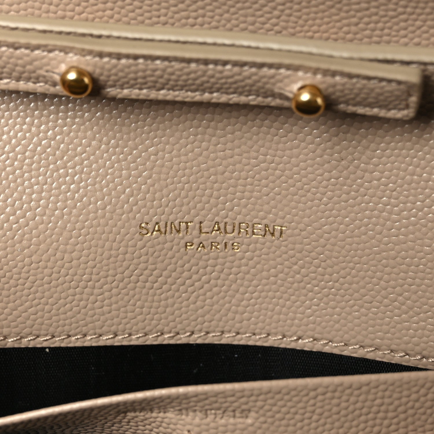 Saint Laurent Grain De Poudre Matelasse Chevron Chain Wallet Dark Beige 7 of 9